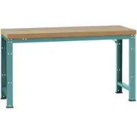 Manuflex Werkbank Profi Standard, Tischplatte Kunststoff B 1250 x T 700, wasserblau