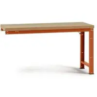 Manuflex Anbauwerkbank Profi Standard, Tischplatte Multiplex, 1250 x 700 mm, rotorange