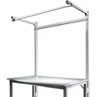 Manuflex Aufbauportal m. Ausleger, Ansatztisch SPEZIAL Arbeitstisch/Werkbank UNIVERSAL/PROFI, 2000 mm, alusilber