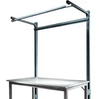 Manuflex Aufbauportal m. Ausleger, Grundtisch STANDARD Arbeitstisch/Werkbank UNIVERSAL/PROFI, 1500 mm, anthrazit