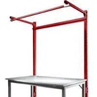 Manuflex Aufbauportal m. Ausleger, Ansatztisch STANDARD Arbeitstisch/Werkbank UNIVERSAL/PROFI, 1750 mm, rubinrot