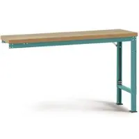 Manuflex Anbauwerkbank Profi Spezial, Tischplatte Multiplex, 1750 x 700 mm, wasserblau