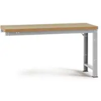 Manuflex Anbauwerkbank Profi Standard, Tischplatte Multiplex, 1500 x 700 mm, alusilber