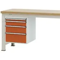 Manuflex Schubladen-Unterbauten, für Werkbank Profi Tiefe 700 mm, rotorange