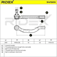 RIDEX Spurstangenkopf Spurstange für RENAULT CLIO II (BB0/1/2, CB0/1/2) Vorne Rechts 914T0015