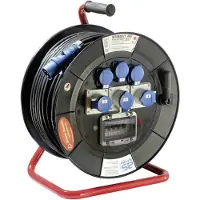 As Schwabe Profi-Trommel Mammut 460 Version 5, 80m, 3 Steckdosen 230V, 3-CEE Steckdosen, mit Trage- und Fu?gestell