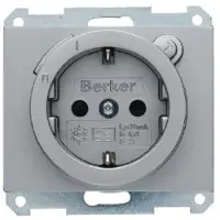 Berker 47087004, Typ F, Edelstahl, Metall, Kunststoff, IP20, 250 V, 16 A