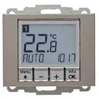 Berker 20447104 Temperaturregler, Schließer, mit Z.-Stk., zeitgesteuert K.5 edelstahl, lackiert