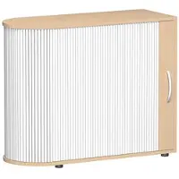 Geramöbel Rollladenschrank Flex, S-382101-SB, aus Holz, abgerundet, 100 x 83 x 40cm (B/H/T), silber / buche