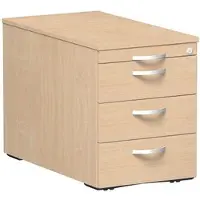 Geramöbel Rollcontainer Flex, aus Holz, buche, mit 3 Schubladen & Utensilienauszug, abschließbar