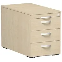 Geramöbel Rollcontainer Flex, aus Holz, ahorn, mit 3 Schubladen & Utensilienauszug, abschließbar