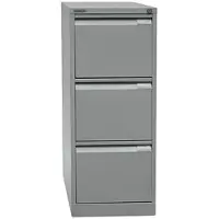 Bisley Hängeregistraturschrank A4, einbahnig, 3 Schübe silber, 41.3x101.6x62.2 cm