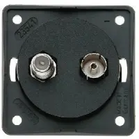 Hager Antennen-Verbinderdose Radio/SAT, Integro Modul-Einsätze, anthrazit matt, Anthrazit, Metall, Kunststoff, konventionell, Berker, Matte, Integro