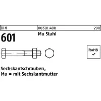 Industrial Quality Supplies Sechskantschraube DIN 601 m.Sechskantmutter M 16 x 40 Mu Stahl 4.6