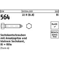 Industrial Quality Supplies Sechskantschraube DIN 564 m.Ansatzspitze AM 6 x 12 22 H (8.8)