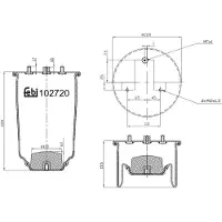 FEBI BILSTEIN Luftfederbalg 102720 Hinten für IVECO Daily VI Kastenwagen 325mm 228mm