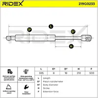 RIDEX Heckklappendämpfer RENAULT 219G0233 7700823271,7700829764,7700842152 7700842153,7700846772,7700846773