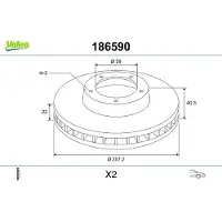 Valeo 2x Bremsscheiben Vorne für FIAT PANDA (169) 258mm 186590