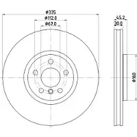 Hella 1x Bremsscheibe [Hersteller-Nr. 8DD355133-111] für Mini, BMW