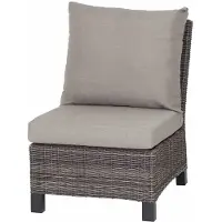 Siena Garden Mittelmodul CORIDO, Aluminium Anthrazit / Gardino-Geflecht Charcoal Grey / Kissen 100 % Polypropylen Taupe meliert