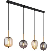 Globo Pendelleuchte Blacky Braun- und Rauchglas 4-flammig