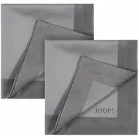 JOOP! Servietten 2er-Set Signature , silber , Naturfaser , Maße (cm): B: 50
