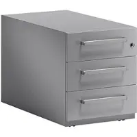 Bisley Rollcontainer Note mit Designgriff und drei Universalschubladen à Höhe 150 mm 495 x 420 x 775 mm Silber