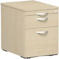 Geramöbel Rollcontainer Flex, aus Holz, ahorn, mit 2 Schubladen und Hängeregistratur, abschließbar