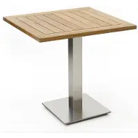 Niehoff - Quadratischer Bistrotisch - Teak Teak recycelt Edelstahl gebürstet 95 x 95 cm