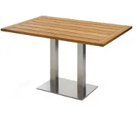 Niehoff - Rechteckiger Bistrotisch - Teak Teak geölt Edelstahl gebürstet 120 x 81 cm