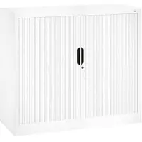 C+P Rollladenschrank Omnispace, 2 OH, abschließbar, B 1200 x T 420 x H 1030 mm, Stahl/Kunststoff, verkehrsweiß