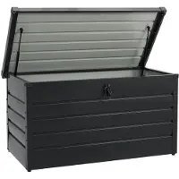 Juskys Metall Aufbewahrungsbox Limani 380 Liter - Outdoor Box - wasserdicht, abschließbar - Gartenbox, Auflagenbox, Kissenbox für Garten Anthrazit