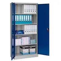 Gürkan G-Office Aktenschrank FLC/FP.19, aus Metall, zerlegt, abschließbar, 92 x 195 x 42 cm (B/H/T) blau / lichtgrau