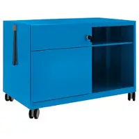 Bisley Stahl-Rollcontainer »Note Caddy« mit Hängeregistraturschub und offene Fächer lin blau, 80x56.3x49 cm