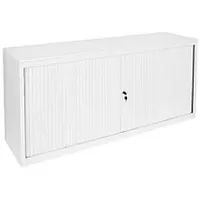 Gürkan G-Office Rollladenschrank SDCT.0716, aus Metall, abschließbar, 160 x 75 x 46 cm (B/H/T), weiß, 1 Boden