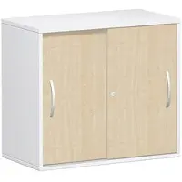 Geramöbel Schiebetürenschrank Flex 381501-AW, abschließbar, aus Holz mit 1 Fachboden, 80 x 72 x 43 cm (B/H/T) ahorn / weiß