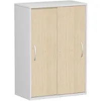 Geramöbel Schiebetürenschrank Flex 383502-AL, abschließbar, aus Holz mit 2 Fachböden, 80 x 118 x 43 cm (B/H/T), ahorn