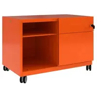 Bisley Stahl-Rollcontainer »Note Caddy« mit Hängeregistraturschub und offene Fächer rec orange, 80x56.3x49 cm