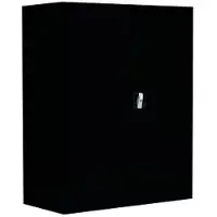 LÜLLMANN Aktenschrank 530319, aus Metall, abschließbar, 80 x 100 x 38 cm (B/H/T), schwarz