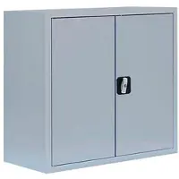 LÜLLMANN Aktenschrank 530300, aus Metall, abschließbar, 80 x 75 x 38 cm (B/H/T), lichtgrau