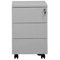 Gürkan G-Office Rollcontainer MPS/P.3, aus Metall, lichtgrau, mit 3 Schubladen, abschließbar