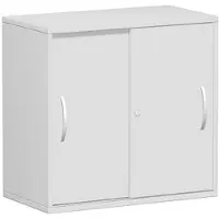 Geramöbel Schiebetürenschrank Flex 382502-LL, abschließbar, aus Holz mit 1 Fachboden, 80 x 80 x 43 cm (B/H/T), lichtgrau