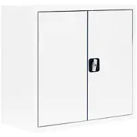 LÜLLMANN Aktenschrank 530307, aus Metall, abschließbar, 80 x 75 x 38 cm (B/H/T), weiß