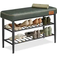 Vasagle Schuhbank LSB054 80/30 cm Grün, 80x50 cm