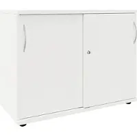 Fm Büromöbel Schiebetürenschrank 100 cm extrabreit 2 OH weiß, 100x76.3x44.2 cm
