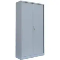 LÜLLMANN Rollladenschrank 555150, aus Metall, abschließbar, 100 x 195 x 46 cm (B/H/T), lichtgrau, 4 Böden