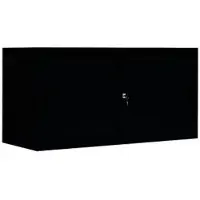 LÜLLMANN Schiebetürenschrank 550139, abschließbar, aus Metall, 1 Fachboden, 160 x 75 x 45 cm (B/H/T), schwarz