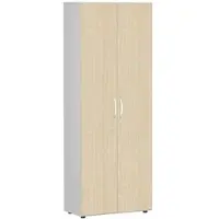Geramöbel Aktenschrank Flex, aus Holz, abschließbar, 80 x 216 x 42 cm (B/H/T), ahorn / lichtgrau