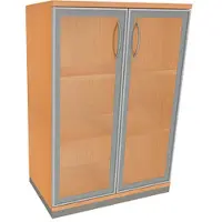 Fm Büromöbel Aktenschrank »Sidney« 3 OH satinierte Acrylglastüren braun, 80x113.3x44.2 cm