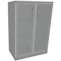 Fm Büromöbel Aktenschrank »Sidney« 3 OH satinierte Acrylglastüren grau, 80x113.3x44.2 cm